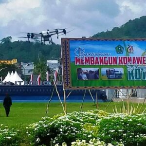 Lanud Halu Oleo Perkenalkan Drone T40 di HUT Konawe Ke 64, Dukung Program Konawe Sebagai Kota Padi